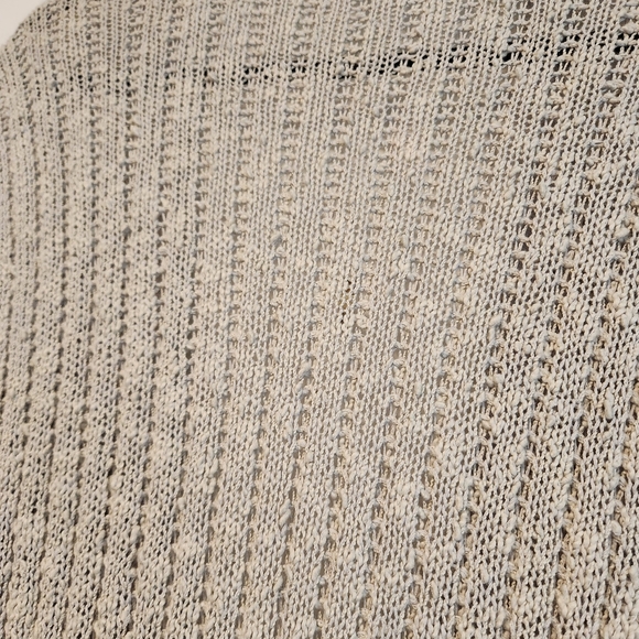 FREE PEOPLE Light Gray Sunset Drive Open Knit Oversized Long Line Cardigan Large - Picture 6 of 9